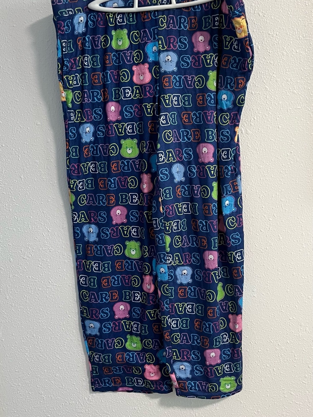 Care Bears Navy Fleece Pajama Pants with Multicolor Bear Faces Size XL
